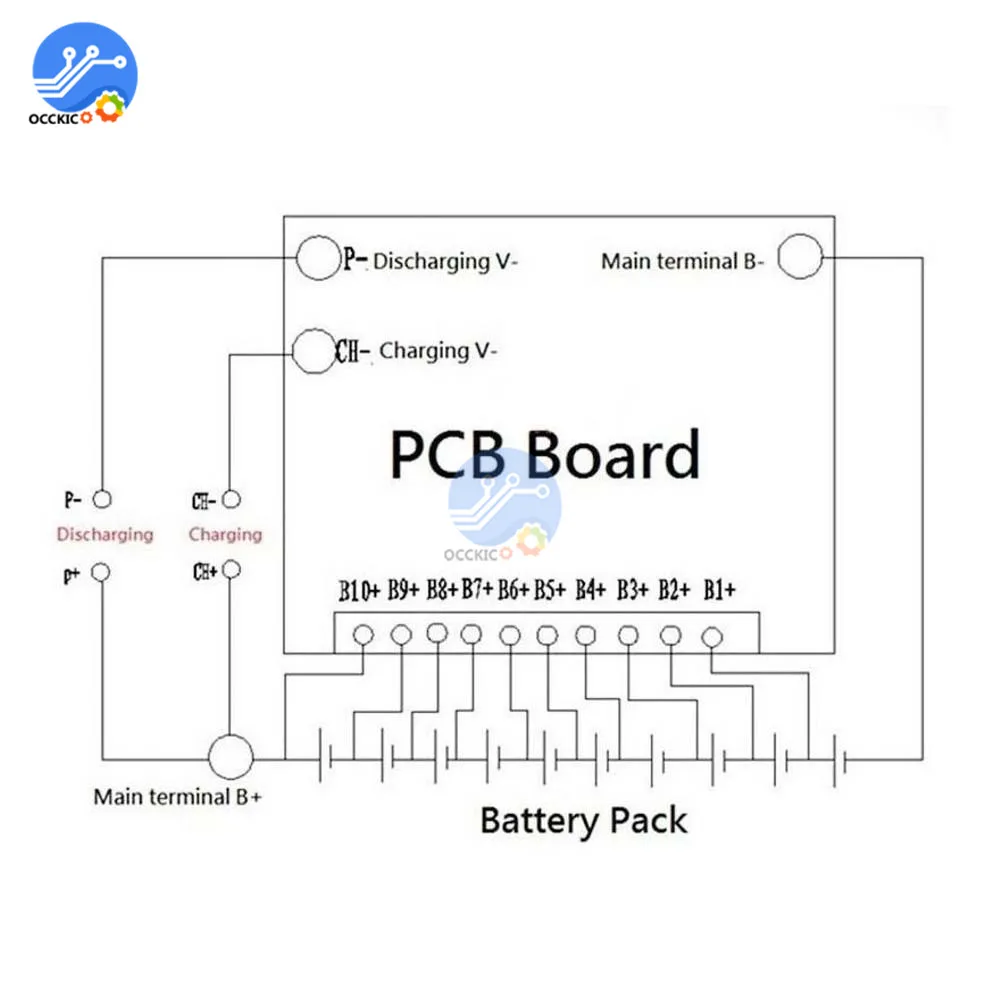 Bms 10S litowo-jonowy litowo 18650 tablica zabezpieczająca baterię 40A 36V 18650 zabezpieczenie akumulatora płytka drukowana Balancer equalizer