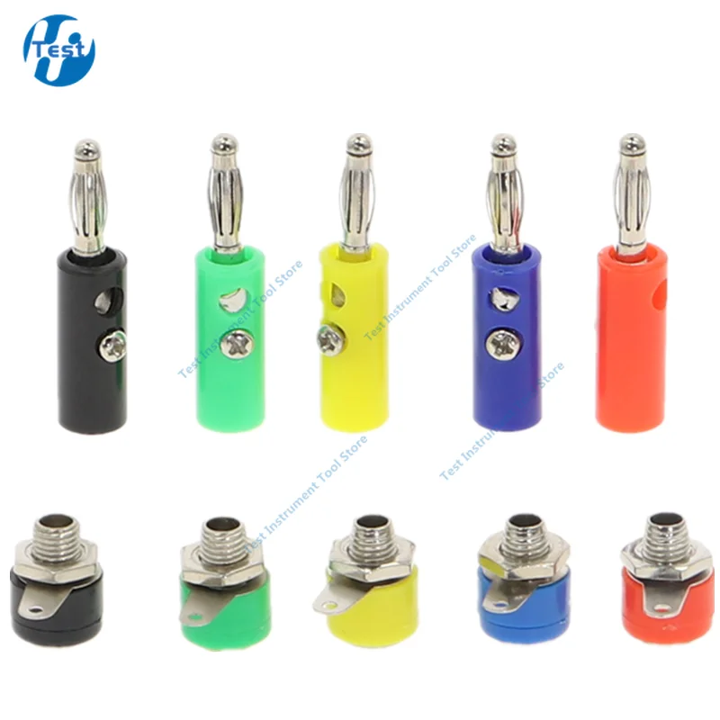 10pcs/lot 5 Color Wire Audio Speaker Cable Banana Plug socket Jack Connectors 4mm Adapter Binding Post