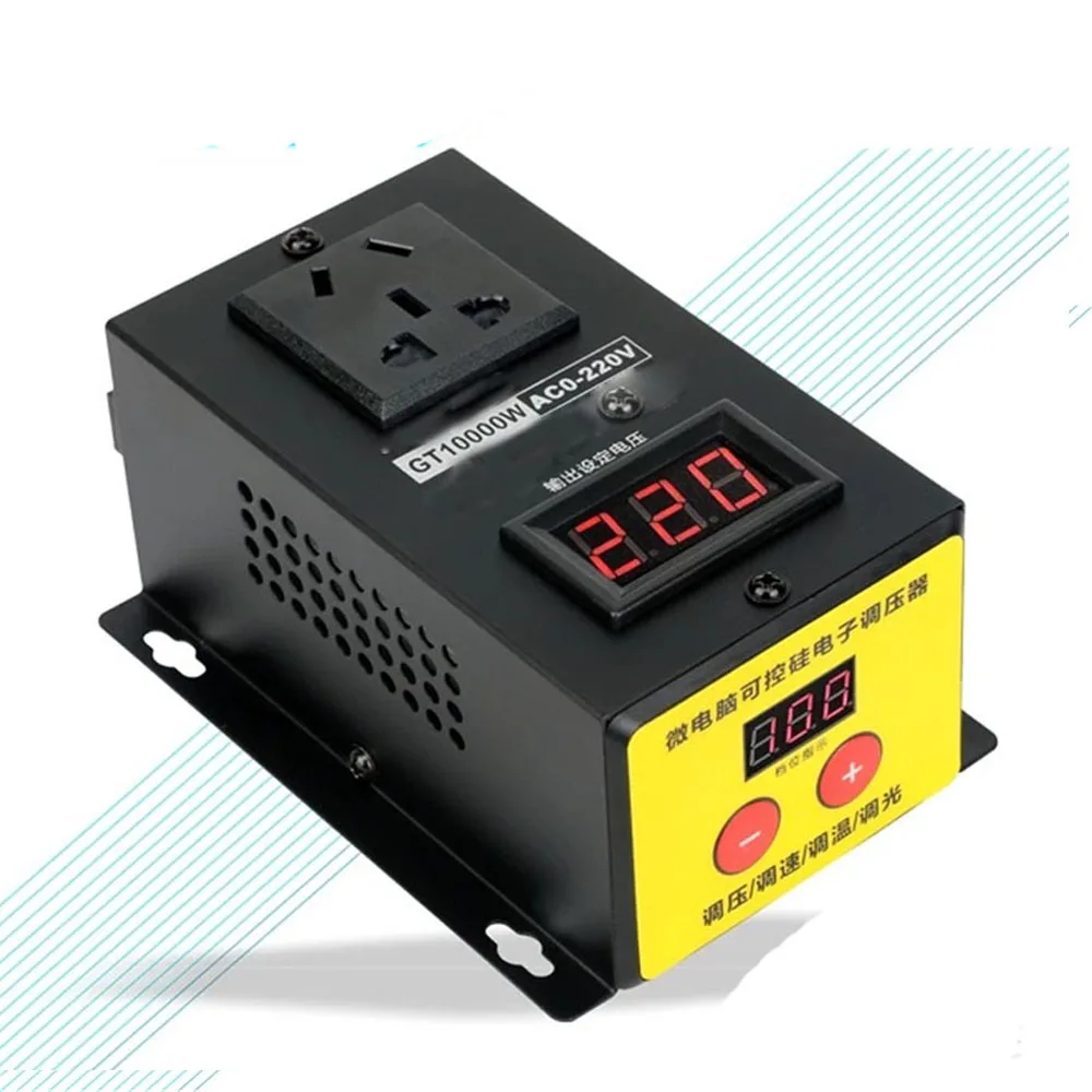 

10000W AC 0-220V SCR Electronic Voltage Regulator LED Display Temperature Speed Adjust Controller Dimming Dimmer Thermostat