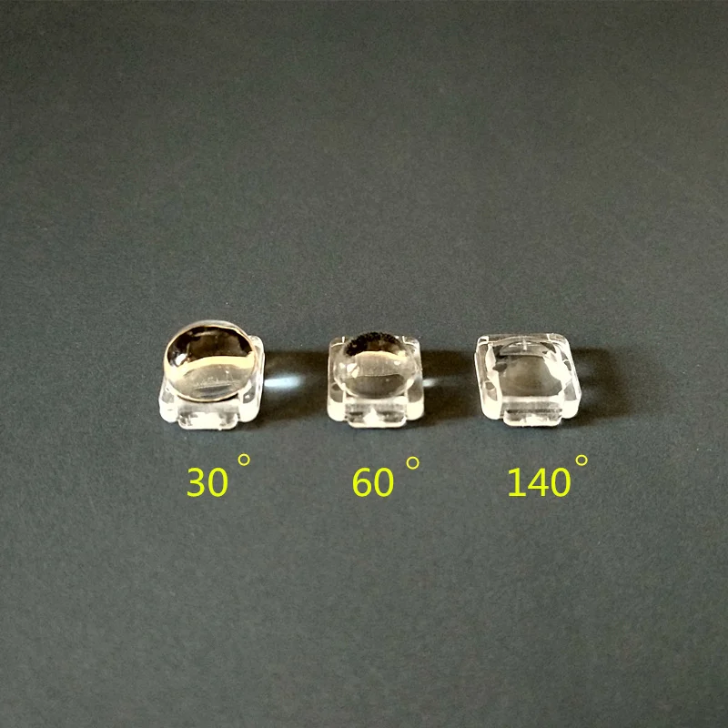 RTU-7.6 Wysokiej jakości soczewka optyczna LED 5050, soczewka SMD, rozmiar 7,6 x 7,6 mm, kąt 30, 60, 140, odpowiednia dla źródła światła 5050, PMMA