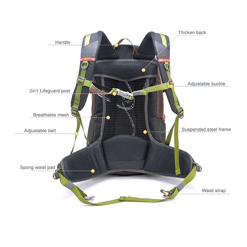 Imagem -03 - Esporte ao ar Livre Caminhadas Mochila Turismo Escalada Trekking Bolsa dos Homens Militar Tático Acampamento Montanha Atleta Bagpack 38l