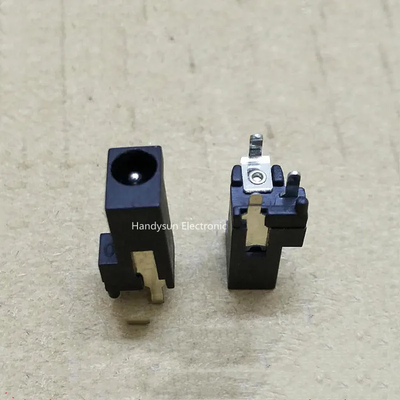 Cabeça com soquete elétrico fêmea 3.5x1.3mm, plugue carregador 180 graus, vertical, 3 pinos, placa de solda, dobra, coluna única, metade de cobre