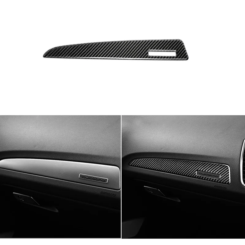 

For Audi Q5 2009 2010 2011 2012 2013 2014 2015 2016 2017 Carbon Fiber Car Passenger Side Dashboard Panel Frame Cover Trim