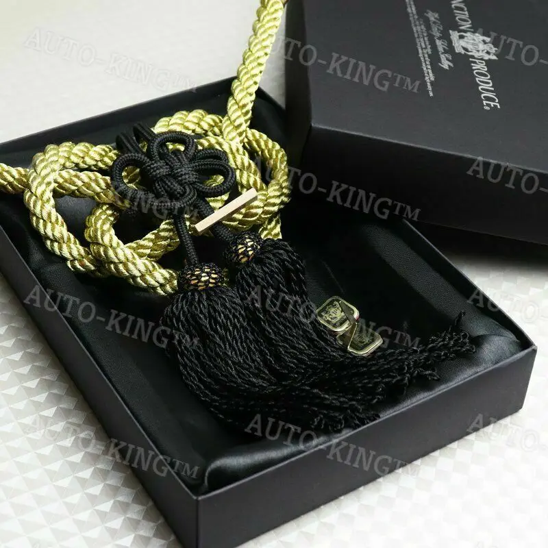 VIP Charm Junction Produce JDM Fusa White Kiku JP Knot Gold / BK Kin Tsuna Rope