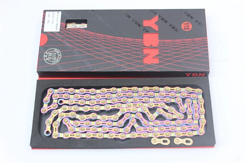 YBN Bicycle Chain Ultralight Black Gold Silver Half All Hollow 10 11 12 Speed Chain MTB Mountain Road Bike Chain for Shimano