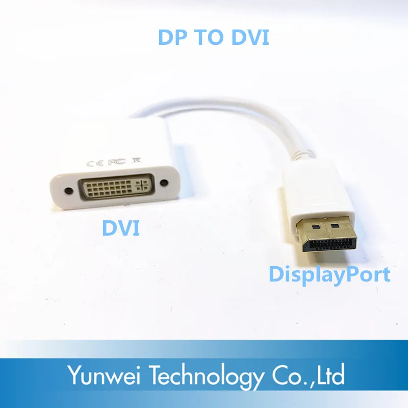 Кабель-адаптер DispalyPort-DVI Женский, DP-DVI, DP-DVI, ПК, ноутбук, монитор HDTV, цвет белый