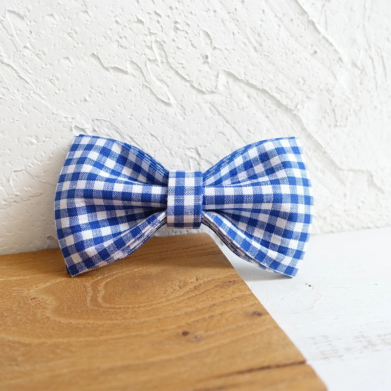 

Blue White Plaid Dog Bowtie Pets Collar Accessory Puppy Cat Pet Supplies Grooming Tools Dogs Dismountable Ornamental Bow Ties