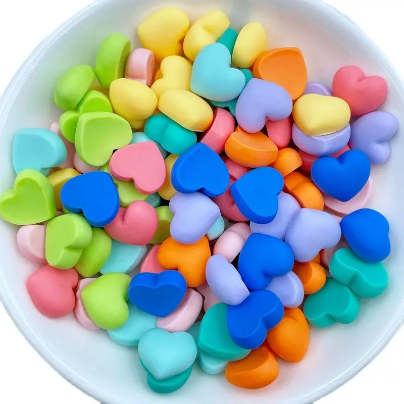 36 Pcs New Cute Mini Cartoon Heart-Shaped Resin Flat Back Cabochon Scrapbook Kawaii DIY Embellishments Charm Accessories C87