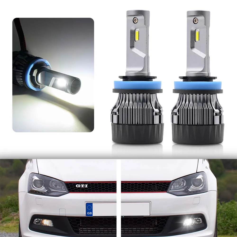 

​2PCS White Canbus High Power H8 2500LM LED Fog Light Bulb For 2009-2017 VW Polo Mk5 Gti Hatch 6R 6C 61 VW T-cross C11 2018-