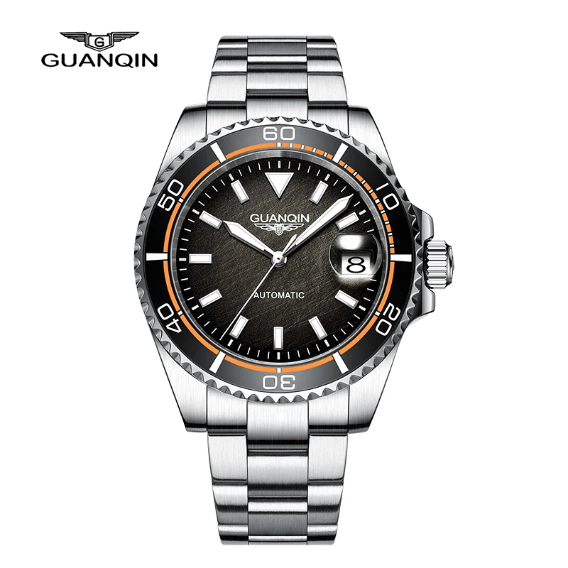 GUANQIN NH35A Watch For Men Automatic Mechanical Wris Watches Waterproof Luminous Stainless Steel Sport Relogio Masculino