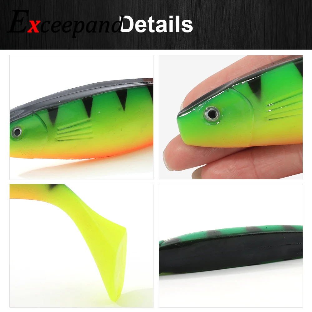 Exceepand Fishing Lure 235mm 70g Deep Sea Shad Lure Soft Plastic Bait Bass Swimbait Pike Minnow Paddle Tail Rubber Fish Lure