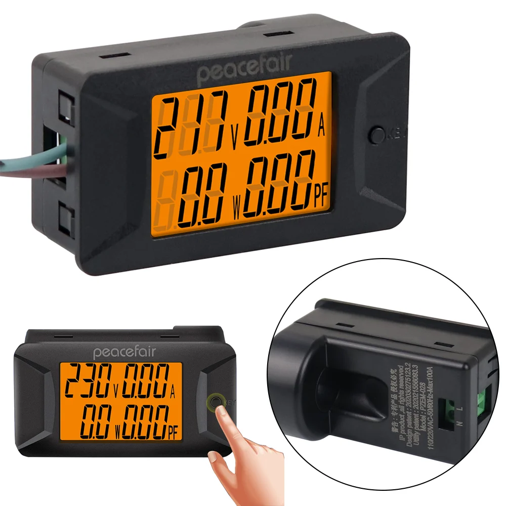 AC 40-400V 0-100A Digital Voltage Current Ampere Power Factor Panel Meter Voltmeter Ammeter