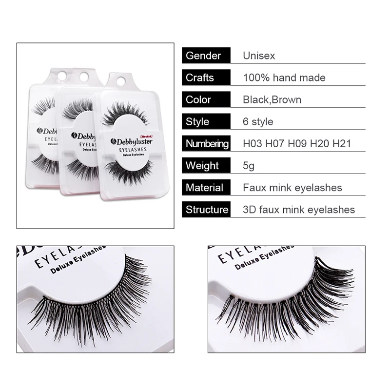 1 Pair Makeup Eyelashes Natural Reusable Hand Made Blooming Extensions Eyelash Black And Brown False Eye Lashes Wholesales