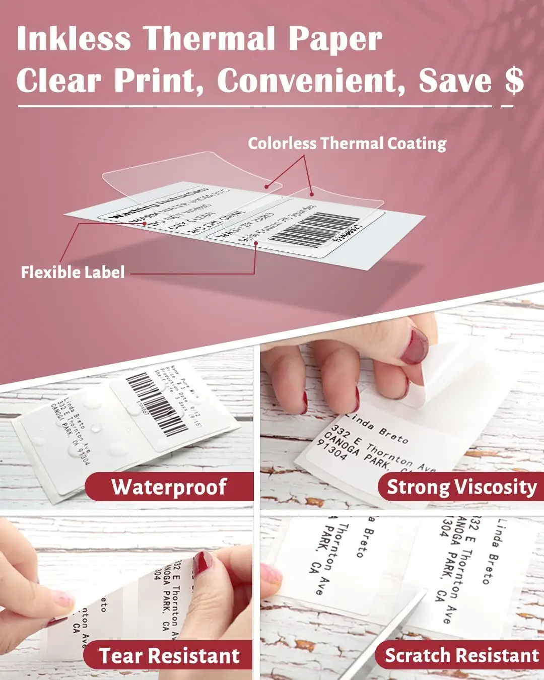 Phomemo M110 M220 M200 Printer Clear Cirkel Label 50X50Mm Zwart Op Helder Tarwe Zelfklevende Thermische label Voor Barcode Diy Logo