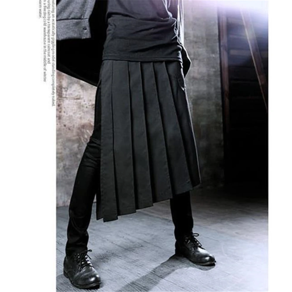 Personality Male Casual Dresses Male Skirt Bust Skirts Culottes Pants Men Shorts Skirts Saia Masculina Pants Men Pantalon Homme