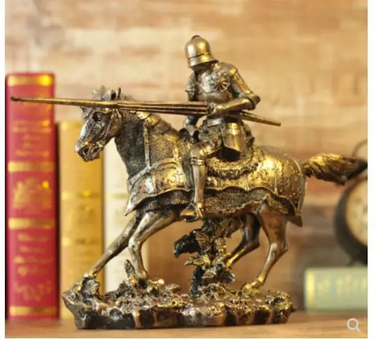 

Medieval knight armor model a retro-Roman warrior in armor Pike warriors high-grade decoration products figure Sculpture statue