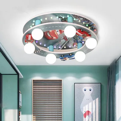 cartoon Car mobilization ceiling lamp for kids bedroom study creative living room lights children led ceiling light fixtures e27