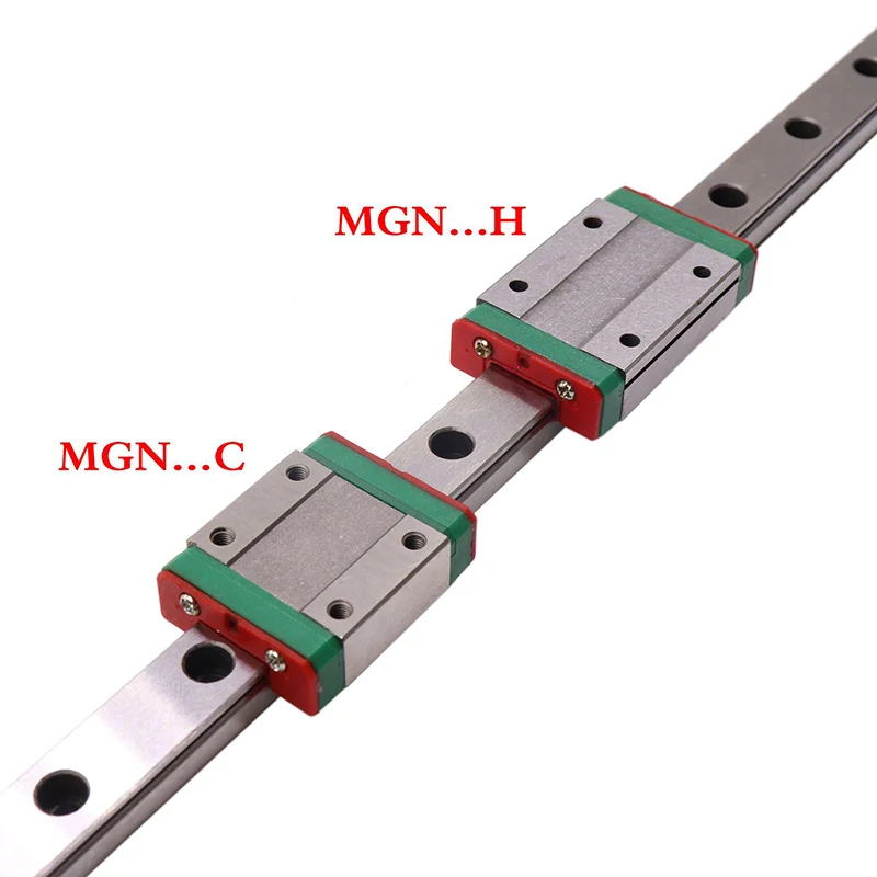 Guía de riel lineal MGN9C MGN9H, 1 deslizamiento de riel lineal en miniatura + 1 carro MGN 300, 350, 400, 450, 500, 550, 1000mm, CNC, impresora 3D