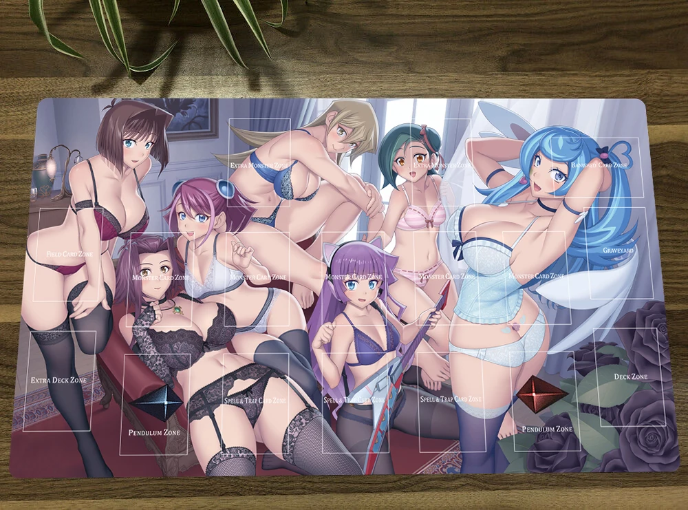 YuGiOh Alexis plo e Zuzu Boyle TCG Mat Anime Girls gioco di carte collezionabili CCG Play mat tappetino per Mouse antiscivolo 60x35cm borsa gratuita