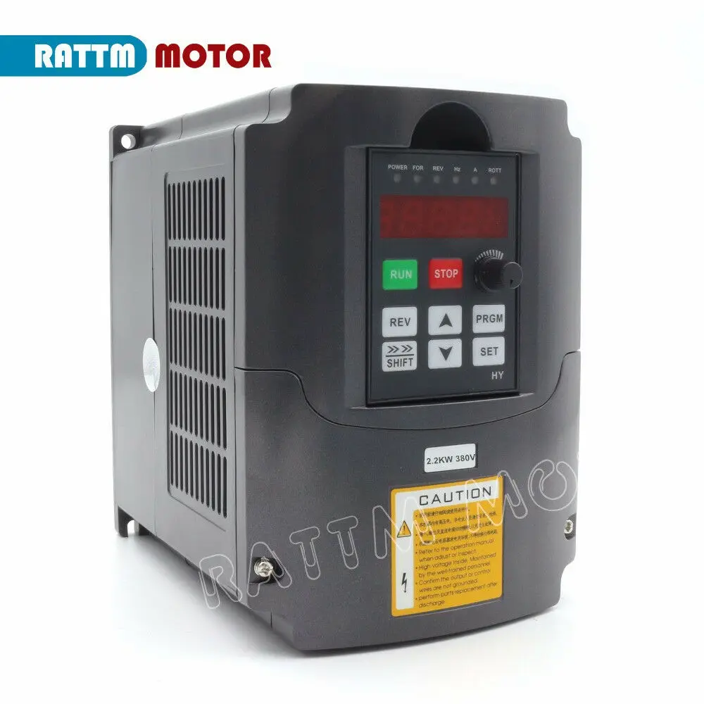 CNC 2.2Kw Air Cooled Spindle Motor 220V 8A 24000rpm ER20 Runout-off 0.01mm 4bearing & HY Inverter & 80mm Clamp &Collet