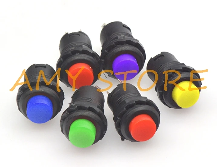 5 قطعة الأصفر الأحمر بليه GRN WHT BLK الجولة DS-428/228 الحفاظ على DS-427/227 لحظة الضغط على زر التبديل 12 مللي متر لا SPST AC125V/3A 250 فولت/1.5A