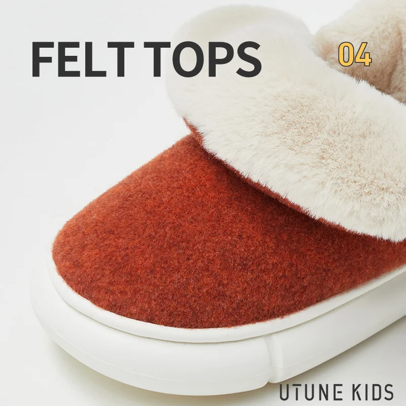 UTUNE KIDS Mädchen-Schneestiefel, warme Plüsch-Innenschuhe für Kinder, EVA-Plattform, Filz, solide Jungen-Stiefel, rutschfeste Außenschuhe