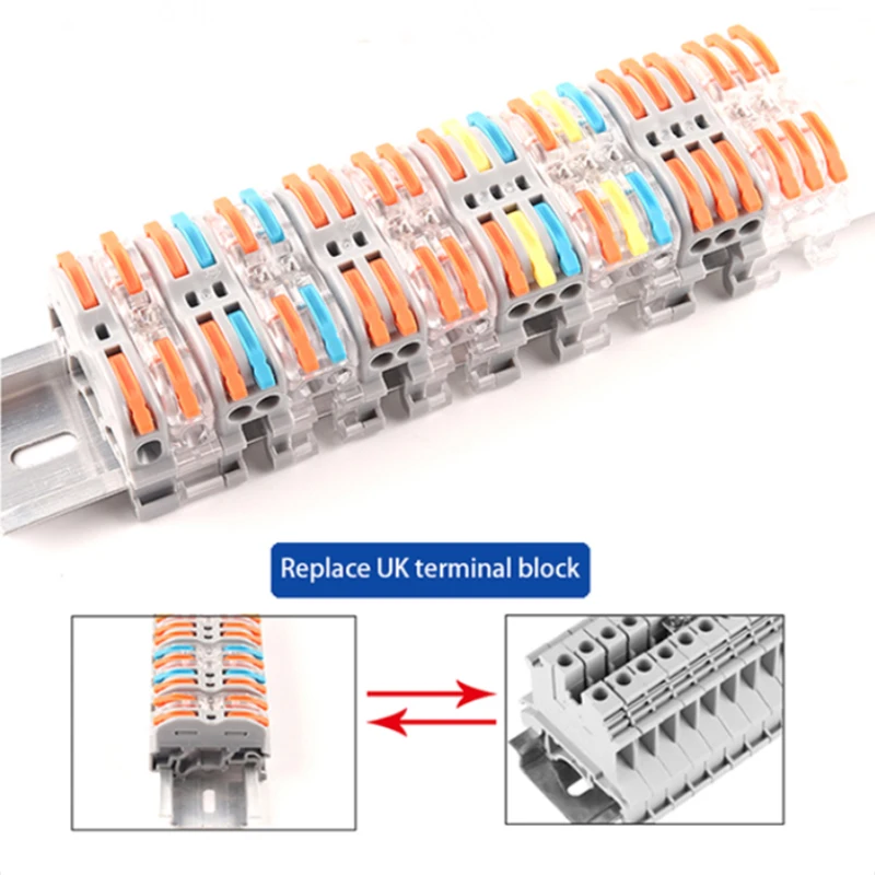 Din Rail Fast Universal Compact Electric Cable Wire Connector 222 223  LED Light Lamp Conector Wiring  Conductor Terminal