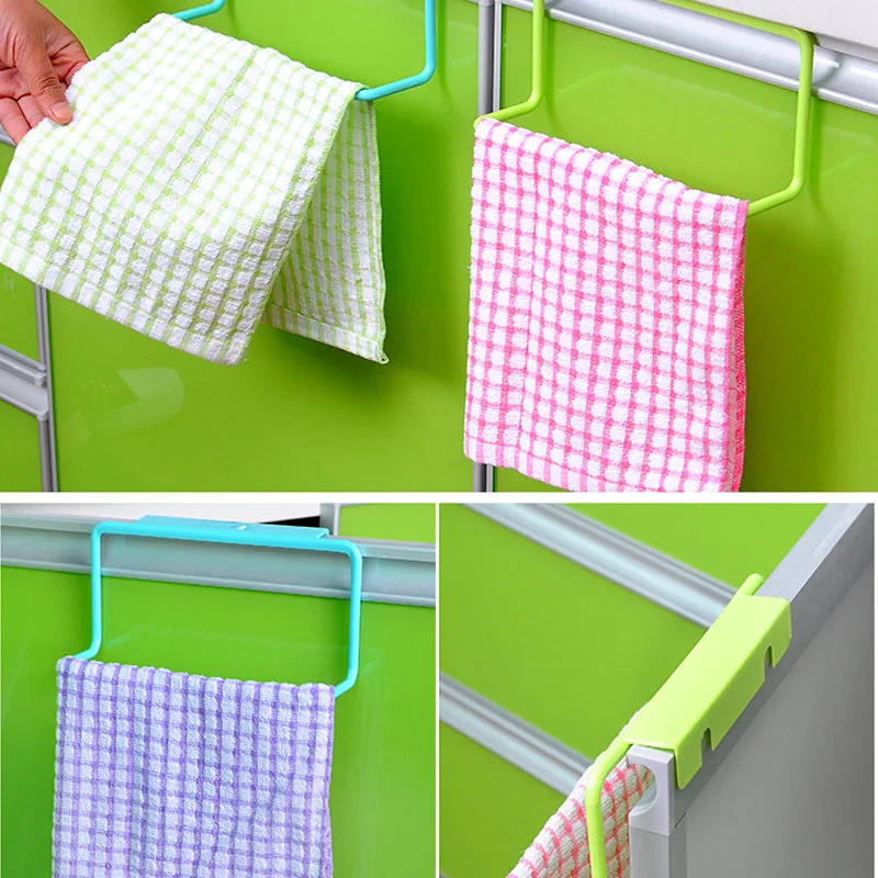 Kitchen Organizer Towel Rack Hanging Holder Bathroom Cabinet Cupboard Door Back Hanger Kitchen Supplies Accessories Cocina