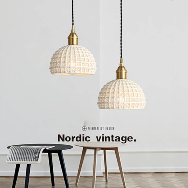 Stile nordico retro ristorante corridoio scala di arte openwork Lampadario in ceramica