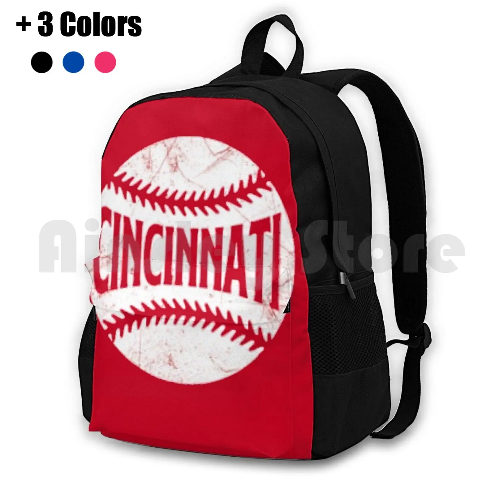 Red Outdoor Hiking Backpack Waterproof Camping Travel Baseball Baseball Design Baseball Team Sport Sports Joey Votto Reds