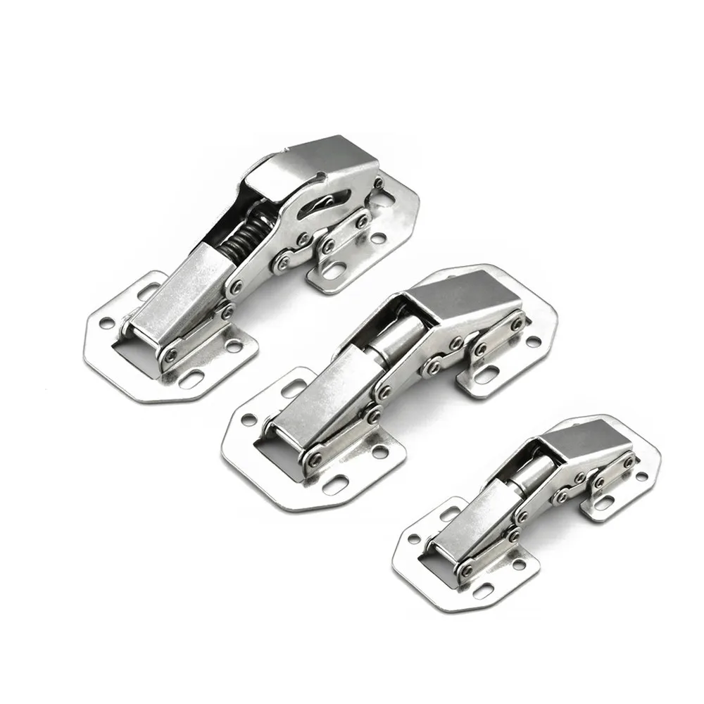 

10PCS Cabinet Door Hinges No-Drilling Hole Cupboard Spring Soft Close Hydraulic Hinge Furniture Hardware With Screws