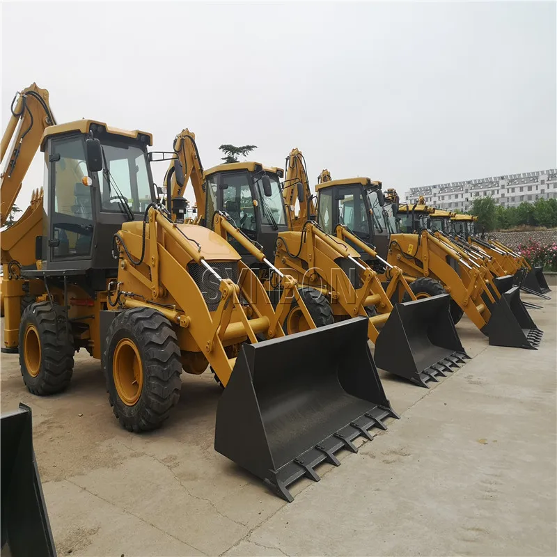 SYNBON Wheeled Excavator Backhoe Loader 74KW Power Excavation Loading Bucket