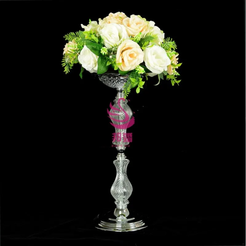 

49CM High Clear Acrylic Wedding Table Centerpieces Wedding Flower Stand Party Event Road Lead For Welcome Area Decoration Props