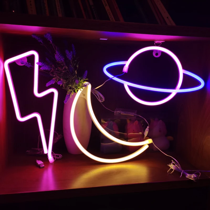 Led Maan Lightning Wolken Fairy Neon Sign Decoratieve Verlichting Voor Slaapkamer Muur Garland Wedding Xmas Kids Geschenken Kamer Vakantie Decor