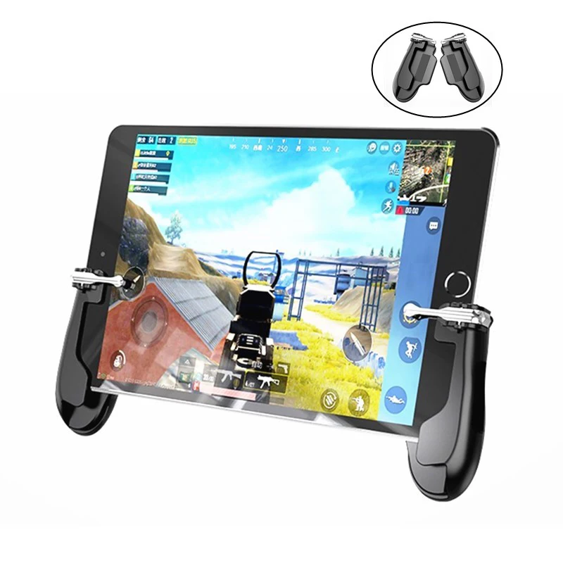 아이패드 태블릿 정전 용량 L1R1 파이어 조준 버튼 트리거 게임패드 조이스틱, COD PUBG 트리거 컨트롤러, 태블릿 FPS 게임용