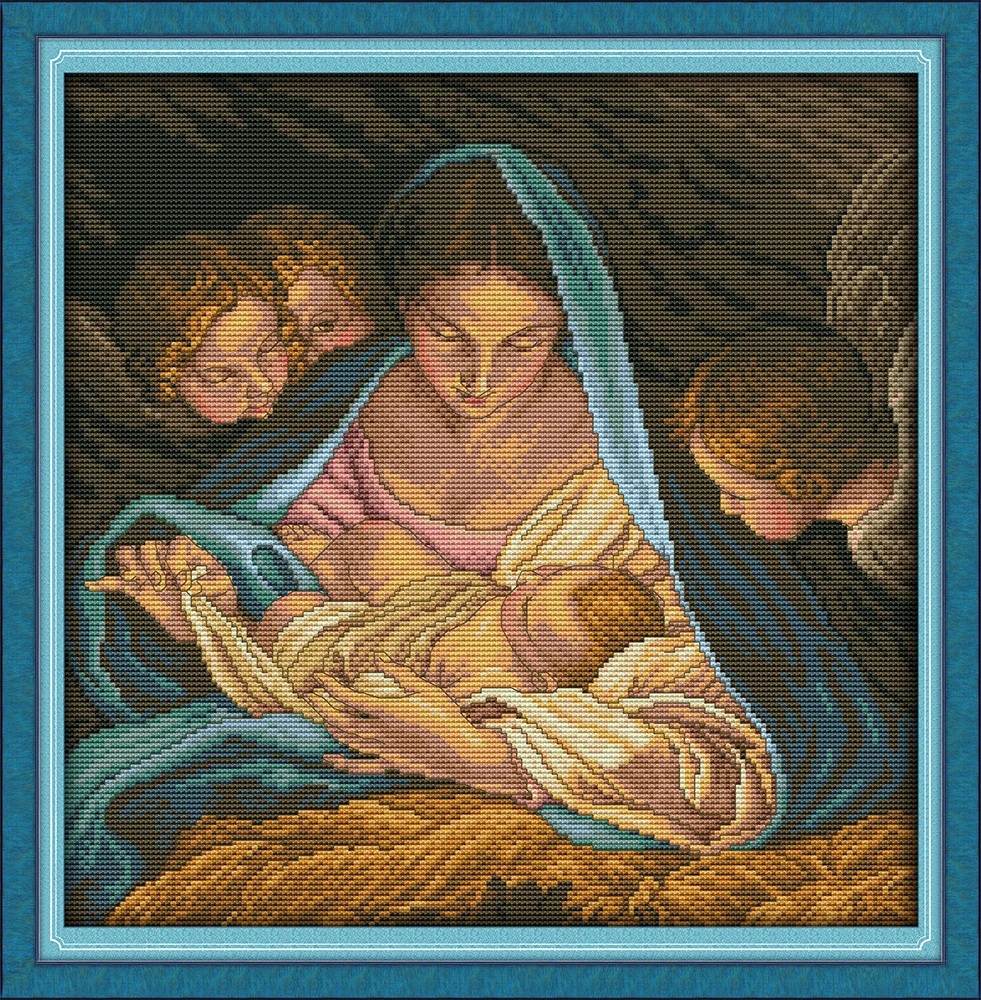 madonna and children (17) CrossStitch kit DIY handmade embroidery Needlework DIY 14CT 11ct DMC Cross-Stitch Sets Cross-Stitching