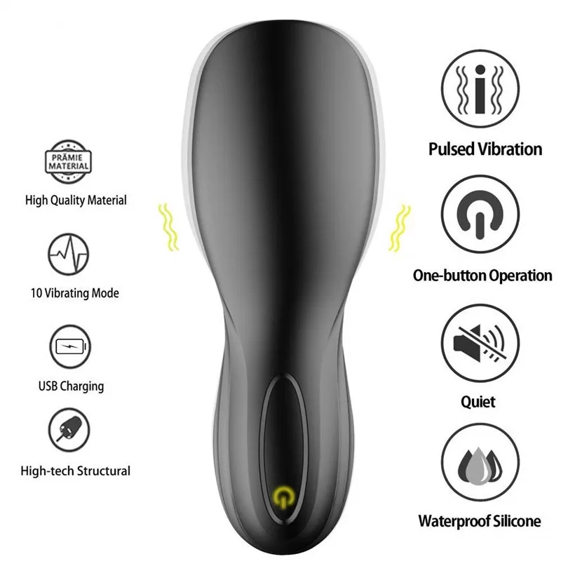 New 10 Modes Penis Delay Trainer Male Masturbator Vibrator Automatic Oral Climax Sex Glans Stimulate Massager Sex Toys for Men