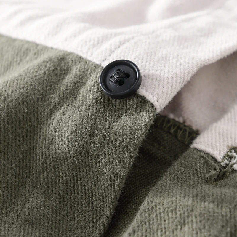New Stylish Long Sleeve Patchwork Casual Cotton Shirt Men Brand Fashion Comfortable Top Clothes Chemise Homme Drop Shipping