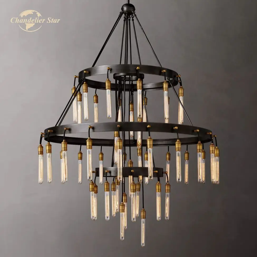 Axis Chandeliers Modern Round Chandelier Black Brass LED Decoration Living Room Dining Room Pendant Lights Fixture