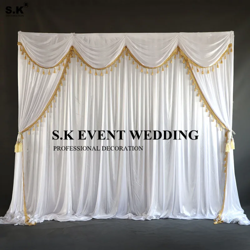 Nice Looking Ice Silk Backdrop Curtain Stage Background Photo Booth For Wedding Event Decoration