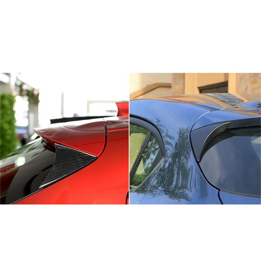 2x Rear Window Spoiler Cover Trim Frame Real Carbon Fiber For Mazda3 Axela 14-18