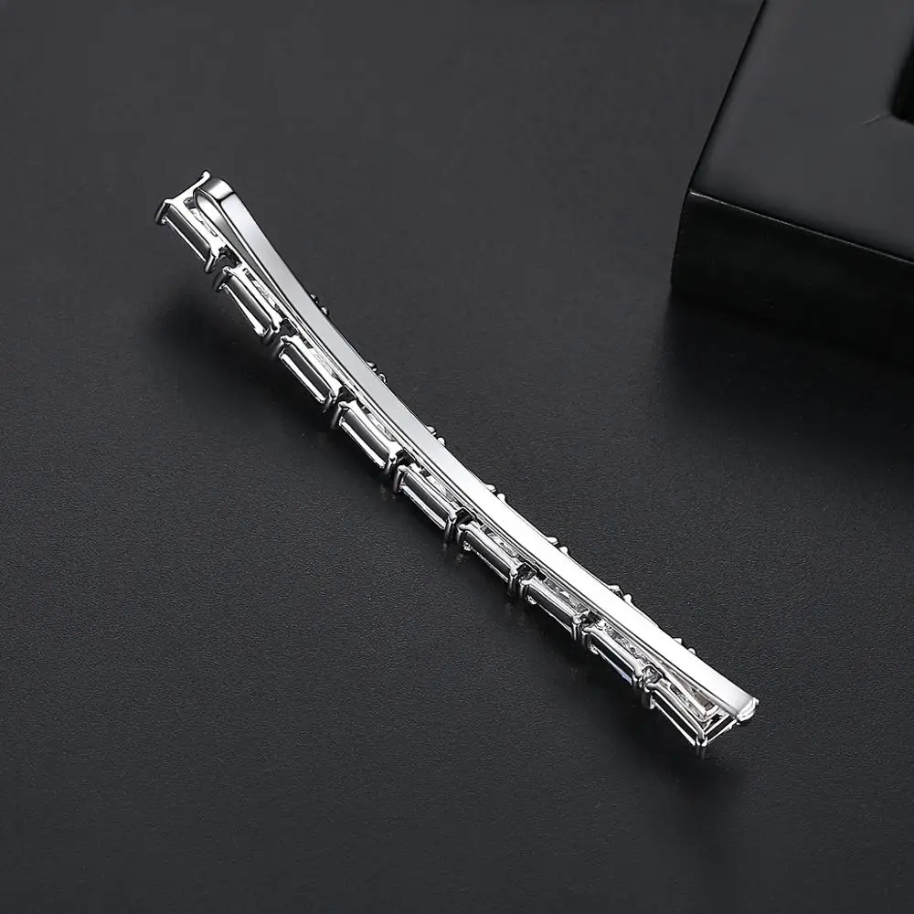 LUOTEEMI High Quality New Cubic Zirconia Hair Pins Fashion Stunning Sqaure Shape Temperament Accessories for Bridal Wedding Gift