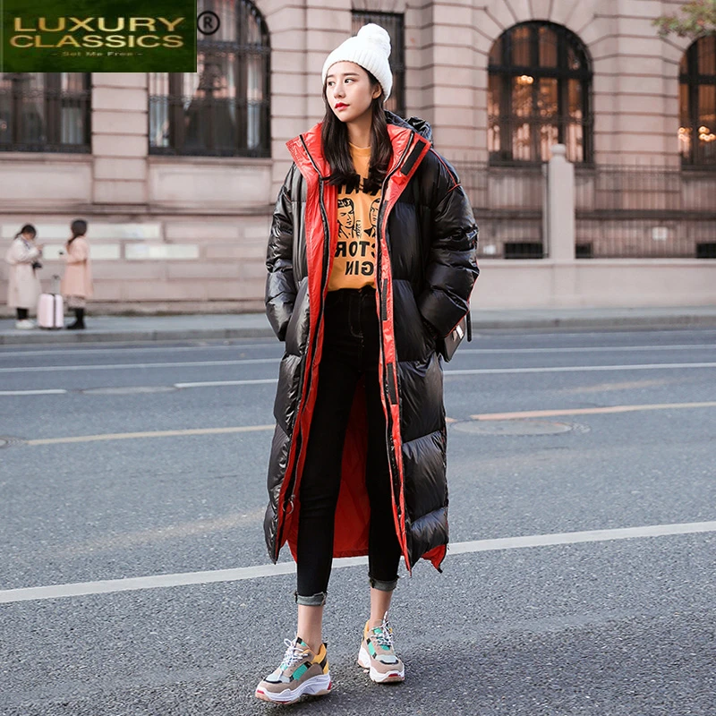 

Women Winter Abrigos Coat Mujer Invierno 2021 Korean Streetwear Padded Warm Long Parka Vintage Jacket Hooded Hiver 110915