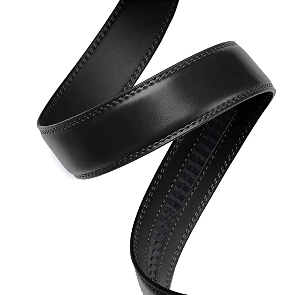 JACNAIP Men Belt Genuine Leather Belts for Automatic Buckle Black Brown Men\'s Belts Without Buckle Cowskin