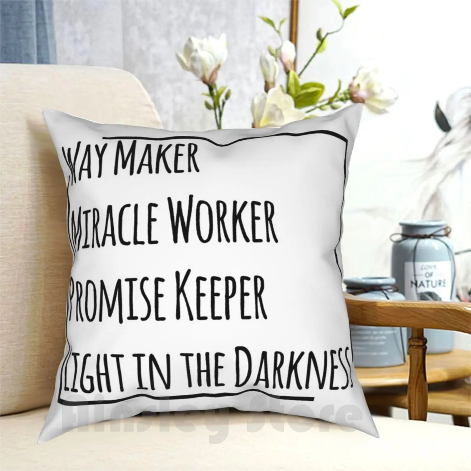 Way Maker | Leeland Lyrics Pillow Case Printed Home Soft DIY Pillow cover Christian Jesus Christian Music Faith God Music