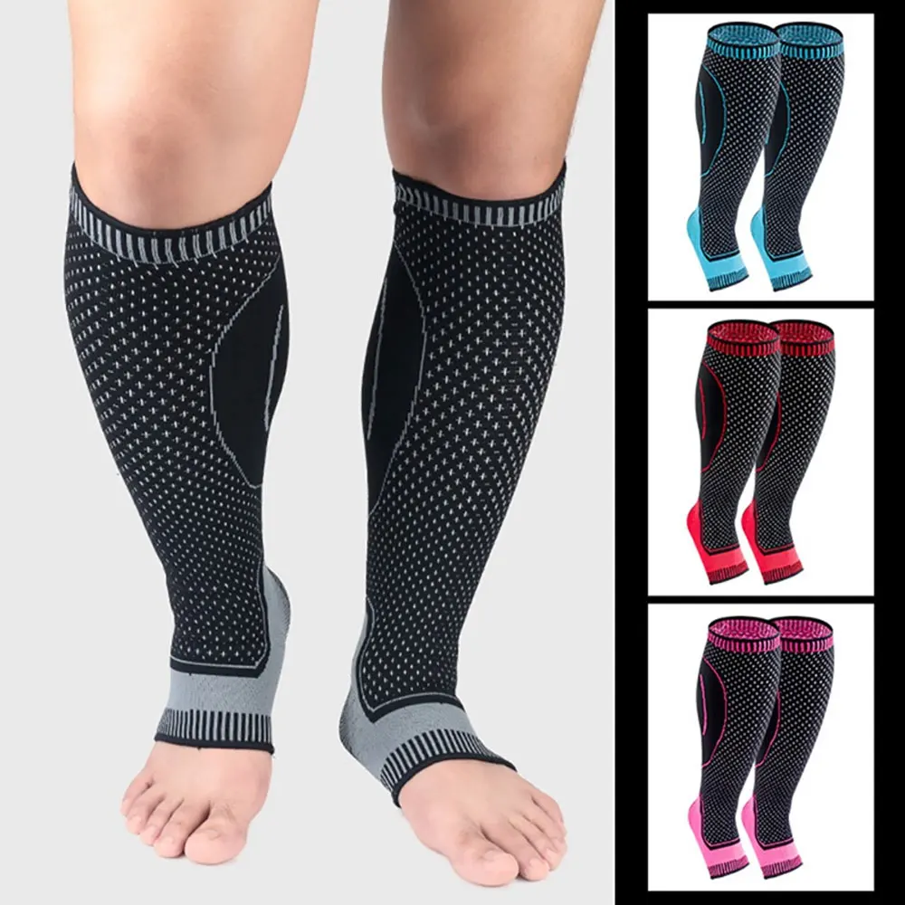 1Pcs BYEPAIN Sports Compression Leg Sleeve Basketball Football Calf Support Running Antiskid Shin Guard Cycling Leg Warmers