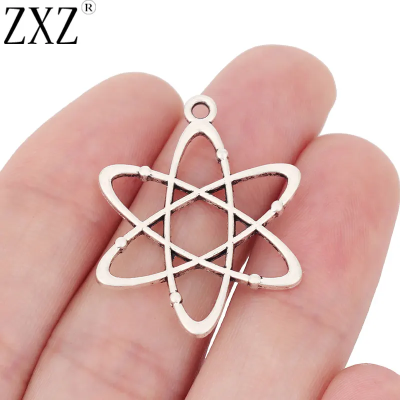 10pcs Tibetan Silver Atom Chemical Science Charms Pendants Beads for DIY Necklace Bracelet Jewelry Making Finding Accessories