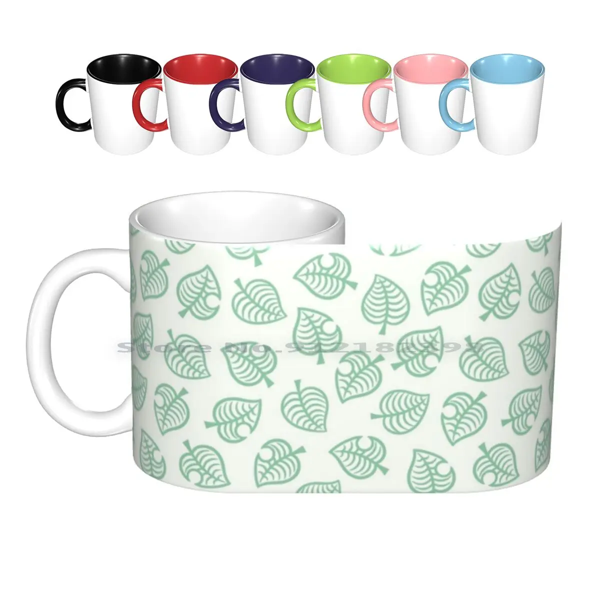 Animal New Horizons Leaf Pattern Ceramic Mugs Coffee Cups Milk Tea Mug Animal New Horizons Animal New Horizons Leaf Pattern