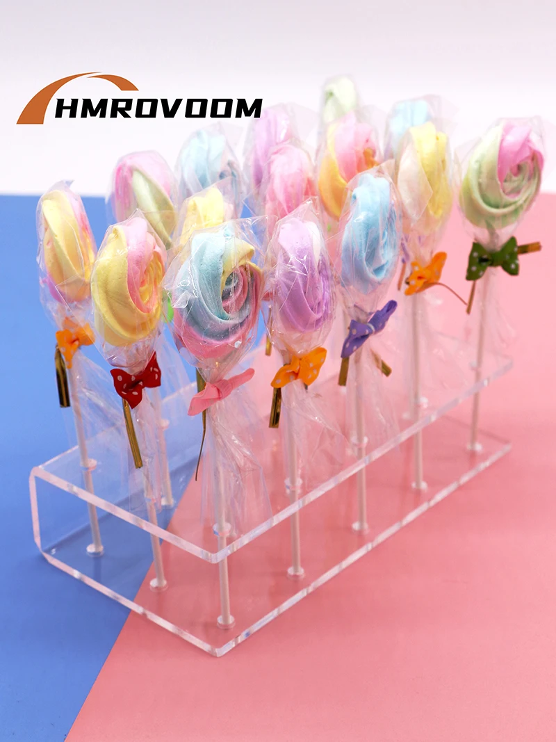 

HMROVOOM 15 Holes Transparent Plexiglass Acrylic Lollipop Display Stand/Acrylic Lollipop Stand/Holder