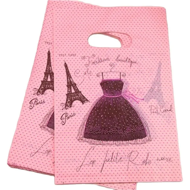 

New Design Wholesale 100pcs/lot 20*30cm Luxury Cartoon Symbol Gift Package Bags Plastic Wedding Gift Packaging Bags